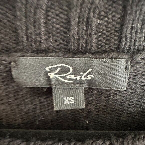 Rails Perci Sweater XS Black Leopard Jungle Cat Intarsia Wool Cashmere Blend - Picture 5 of 8